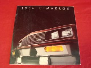 Vintage 1986 Cadillac Cimarron Car Catalog Brochure
