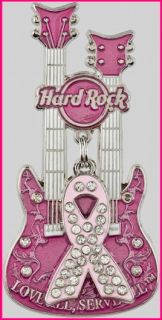 Hard Rock Cafe 2010 Pinktober Breast Cancer Guitar Pin