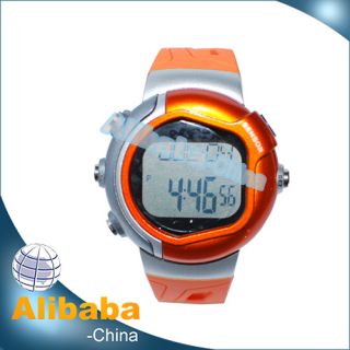 Calorie Counter Pulse Heart Rate Monitor Watch Orange
