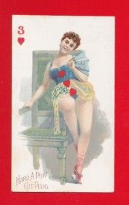 1890 moore calvi n458 playing card 3 hearts ex+