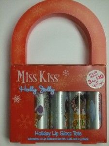 Naturistics Miss Kiss Holly Jolly Holiday Lip Gloss Tote Christmas 