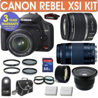 Canon Rebel XSi Digital SLR Camera 8 Lens Camera Kit