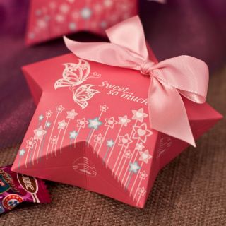   Pink Butterfly Wedding Favors Gift Candy Chocolate Buffet Box