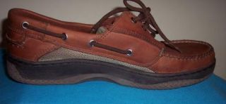 Nice Canyon River Blues Leather Nylon Boat Lace Up Mocassin Mens Shoes 