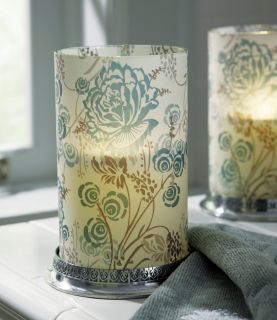    Frosted Glass Pillar Candle Holder Bath Home Decor Accent NEW B4821