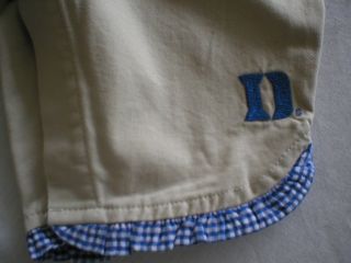 Duke Blue Devils Girls Khaki Twill Capri Pants Sz 6X