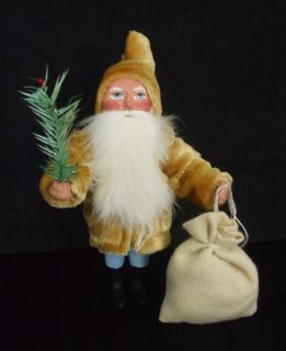   German Style Santa Paper Mache Candy Container OOAK Angie Clark