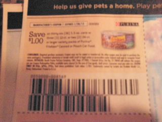 20 COUPONS PURINA FRISKIES CANNED POUCH CAT FOOD 1 36 5 5 oz 1 3 12ct 