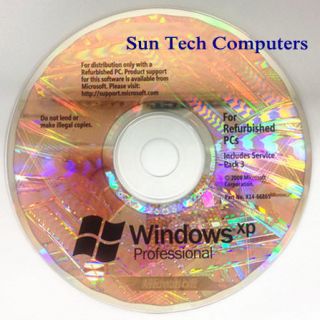 Microsoft Windows XP Pro Professional w SP3 COA Product Key DVD Case 