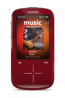 Sansa Fuze+ SDMX20R 004GR A57 4 GB MP3 Player (Red):  