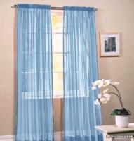 4pcs Lt Blue Crushed Sheer Voile Curtain Window Panels