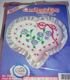 sweetheart rosebud caron candlewick embroidery pillow kit included are 