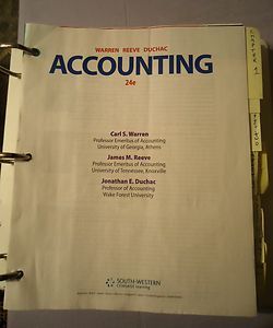 Accounting by Carl S. Warren, James M. Reeve and Jonathan Duchac 24 