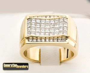 Magnificent Mens 14k Gold Diamond Pave Pinky Ring 1 5 Carat Size 10 