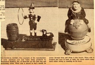 Vintage James D Capron Collection Cast Iron Monkey Bank Great Paint 
