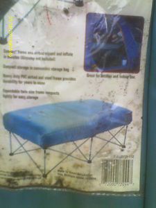 CAMPING COT INSTABED W/ AIR MATTRESS TWIN VERY COMFORTABLE EC METAL 