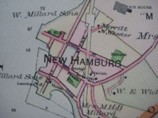 1891 Hudson River Map Dutchess County New York Wappingers Falls Orange 