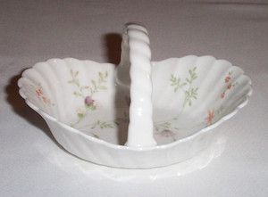 Wedgewood Campion Basket Dish Bone China Made in England Wild Flowers 