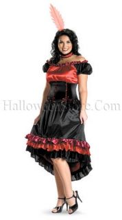 Can Can Cutie Plus Size Adult Costume includes Red and Black Dress 