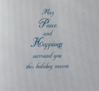 Carol Wilson Christmas Greeting Card Peace Glitter Snowflakes Embossed 