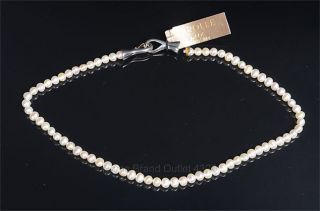 Carolee Lux Sterling Silver 925 Single Strand Simulated Pearl Necklace 