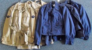 Lot of 6 1950s US Air Force Vintage Korean War Uniform Bush Ike Coat 