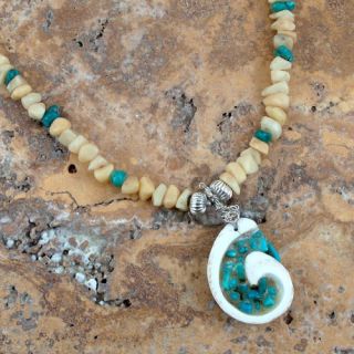 Santo Domingo Shell and Turquoise Necklace by Pacheco SKU#221058