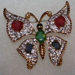 Carolee 40th Anniversary Pave Crystal Rhinestone Butterfly Brooch Pin 