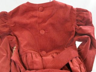 Hand Smocked Dress Size Childs 5 Red Boneka Rosemarie Ionker Corduroy 