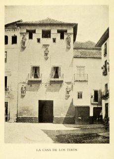 1907 Print La Casa de Los Tiros Palace Musket Barrels Granada Spain 
