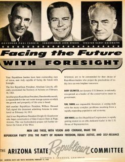 1962 Ad Arizona State Republican Committee Lincoln Goldwater Rhodes 