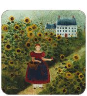 Carol Endres wallcovering border Sunflower Girl Folk Art Vintage 5 