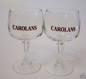 CAROLANS IRISH CREAM LIQUEUR CORDIAL GLASSES 2 STEMWARE GLASS SET NEW 