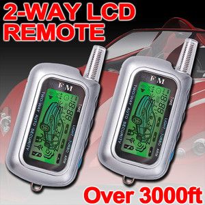 Car Alarm w 2 Way LCD Pager Remote Starter Vehicle Security System 