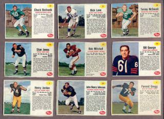 1962 Post Football Part Set Lot 70 Cards 57 Different
