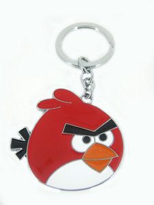 PS Cartoon characters Red Angry Bird Metal key Chain Cute key Ring 