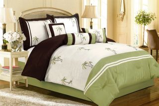 Piece King Catalina Embroidered Palm Comforter Set