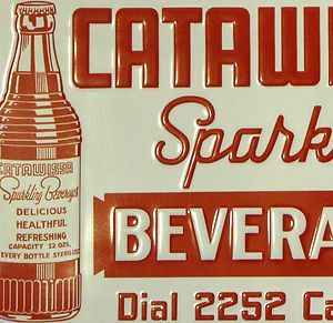 Vintage Old Antique 1930s CATAWISSA BEVERAGE Cola Advertising Embossed 