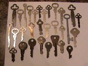 Antique Vintage National Cash Register Keys Locks Cabinet Skeleton NCR 