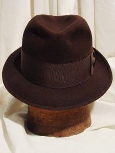 Vintage DOBBS Fedora Hat Cavanagh / Guild Edge Brown on Brown Beauty 