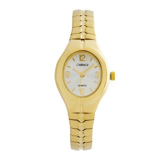 Timex Ladies Carriage Watch Oval Case Two Tone Gold Tone with 