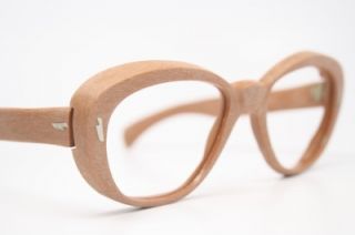 NOS vintage Woodgrain eye glasses cat eye retro eyeglass frames