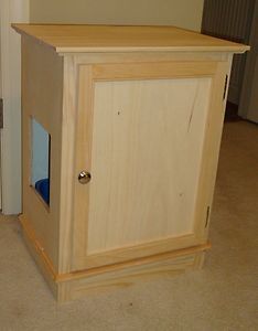 Cat Litter Box / Cabinet w/Shelf (Handmade Never used)