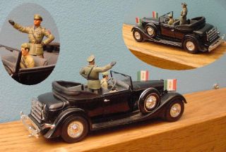 32 Axis WW2 Mussolini Staff Car Diecast Marx Battleground FOV Airfix 