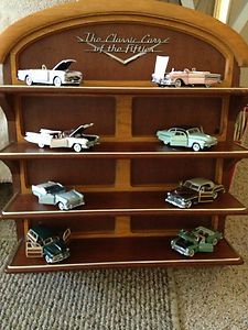   Mint Classic Cars of The Fifties Display Shelf with 8 Cars
