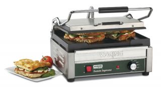 Waring WFG250 Supremo Large Toasting Grill, 120v, Flat Cast Iron, NSF