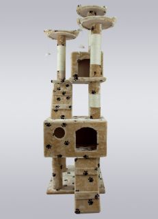 New Cat Tree 69 Tall Level Condo Furniture Scratching Post Pet House 