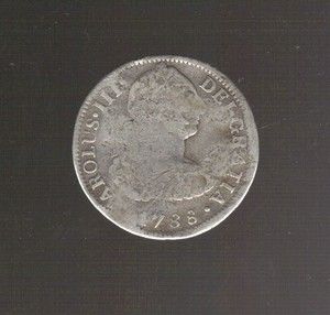 Carolus III Dei Gratia 1788 Silver Coin Hispan Et Ind Rex 2 R F M 