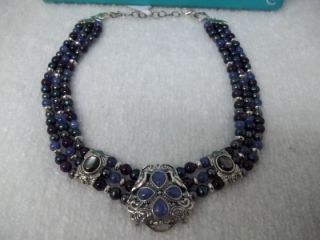 New Carolyn Pollack Rose Manor Sterling Statement Necklace