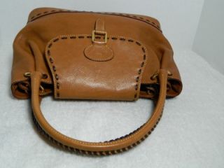 Dooney and Bourke Florentine Leather Flap Satchel In Natural 8L988